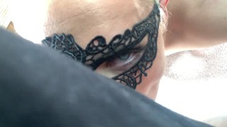 Amateur POV blowjob from teen blonde Saliva Bunny | Piss in mouth play | Deepthroat | Dirty talking