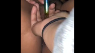 Trying vibrator for the first time.