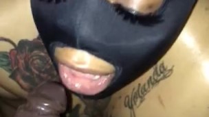 Sucking my step sisters strap. Sneaking around