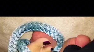 Sexy asian milf strengthening slaves balls