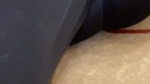 Girl in leggings does sport