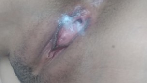 amateur cheating wife getting fucked doggy style extreme close up view until getting deep creampie