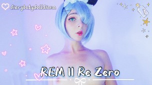 REM gently and quietly masturbates with a PINK DILDO || COSPLAY レム || Re Zero