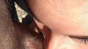 Step sister outdoor blowjob and let me cum on her boobs – homemade amateur