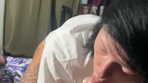 Sucking on daddy’s big cock!!!