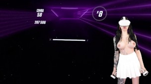 SUPER HOT TATTOED BABY PLAY VR BEAT SABER TOPLESS. Honey Haze