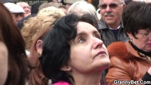 Brunette hairy granny pounded by young dude