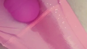 Cute teen's wet pussy squirting multiple orgasms through pink panties!